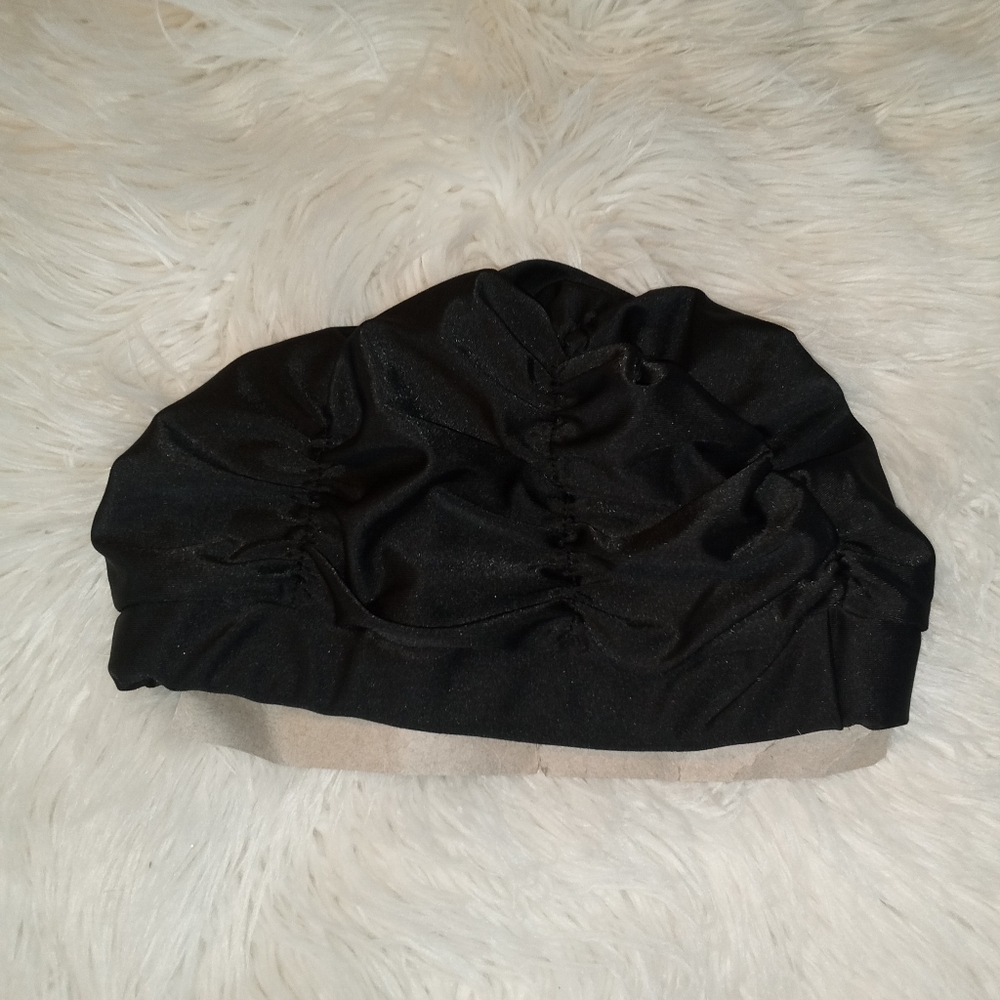 Black Swim Cap / Shower Cap for Women - Picture 3 of 3